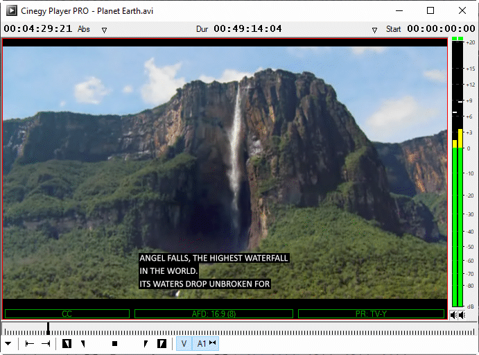 Closed caption in player