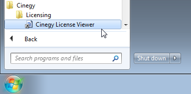 Cinegy_License_Viewer_in_Start_menu