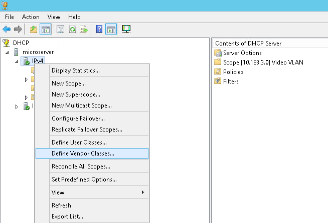 DHCP Vendor Screenshot 1