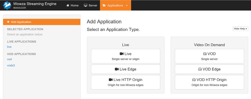 wowza streaming engine 4 default