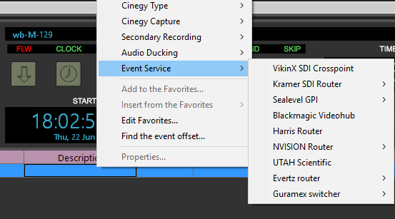 Event-Service-menu