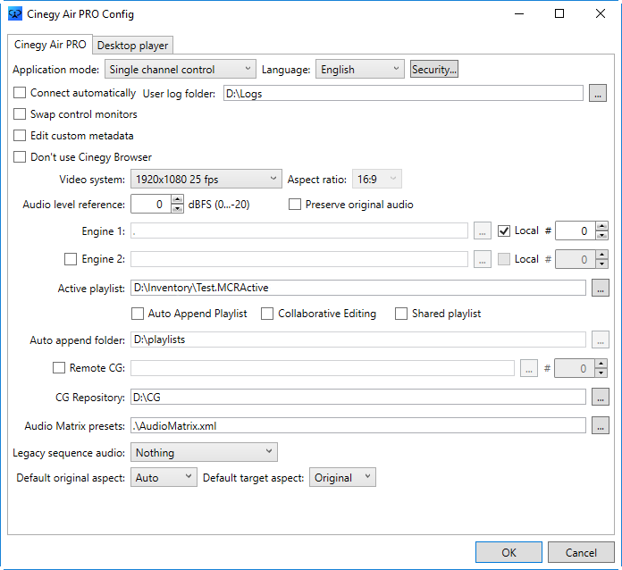 Air Single Channel Config
