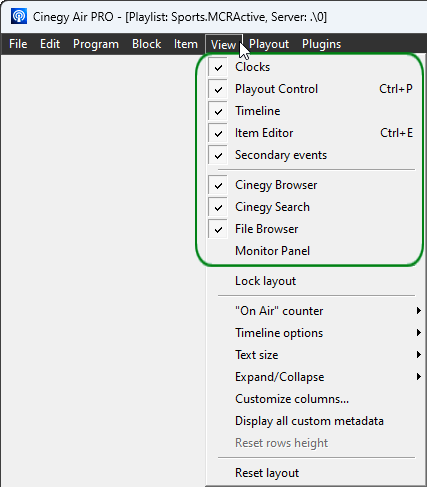 Cinegy Air PRO panels