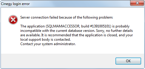 DatabaseMissmatchXP
