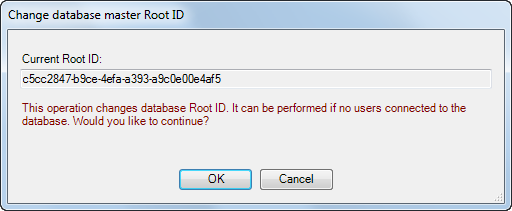 change master database root ID