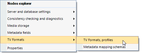 tv formats profiles commands