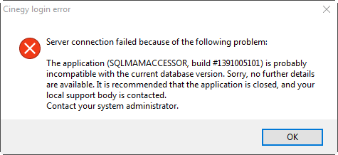 DatabaseMissmatchXP