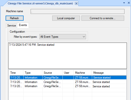 Offline files events