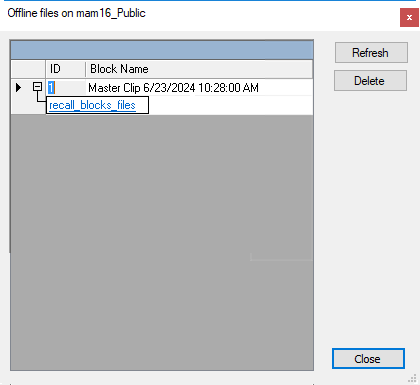 Offline files button