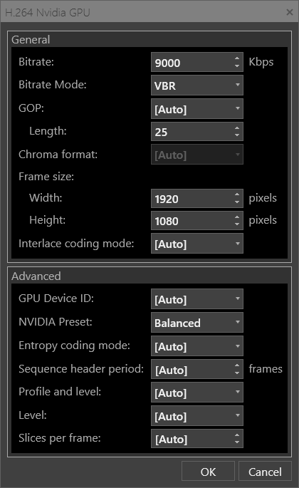 H264 NVidia GPU profile