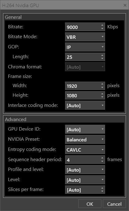 H264 NVIDIA GPU profile