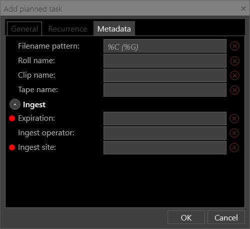 Metadata tab