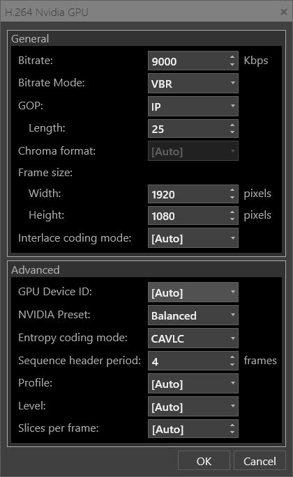 H264 NVIDIA GPU profile