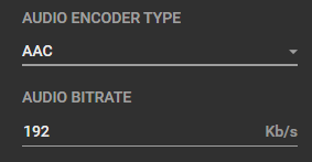 Audio Settings AAC