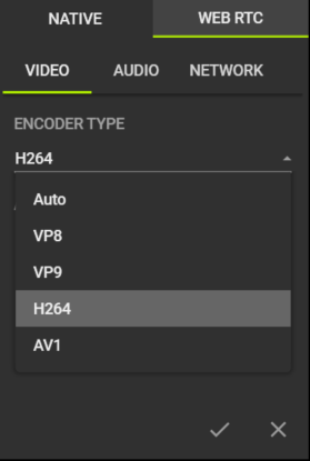 encoders for Web RTC