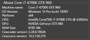 Cinescore About this computer