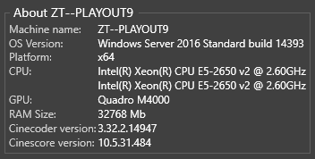 Cinescore About this computer