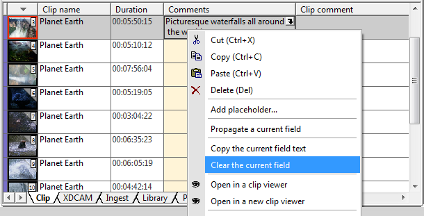ClearCurrentField