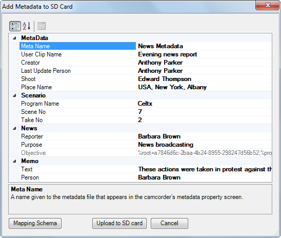 add metadata to SD card