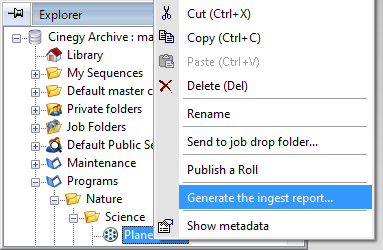 generate ingest report_command