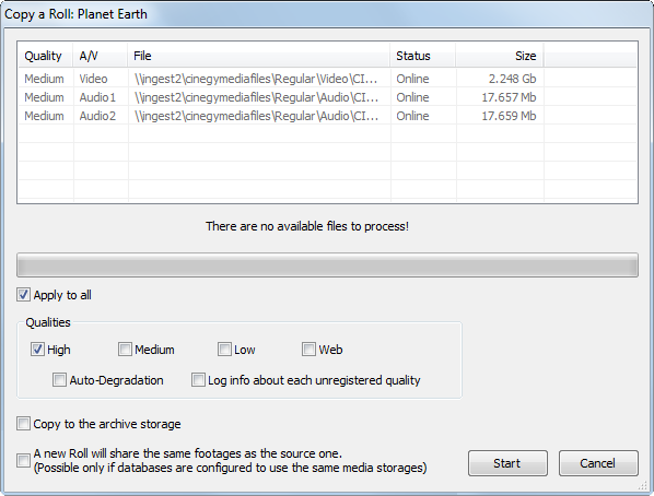multipleDatabases_Roll_copying_unavailable_quality