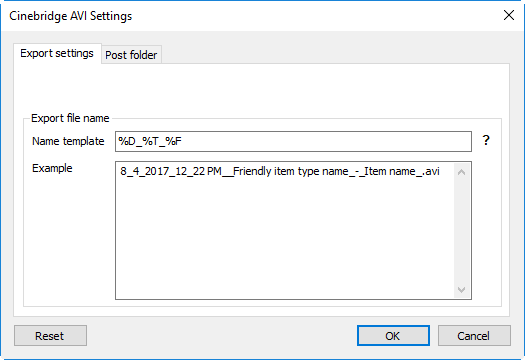 Cinebridge_export_settings