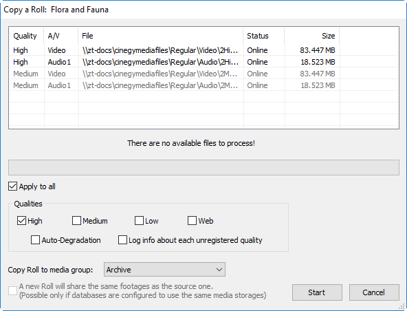 multipleDatabases_Roll_copying_unavailable_quality