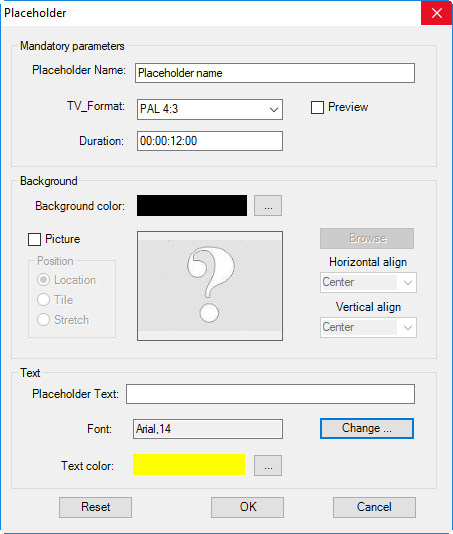 add placeholder dialog