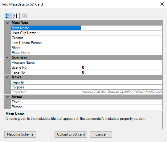 add metadata to SD card