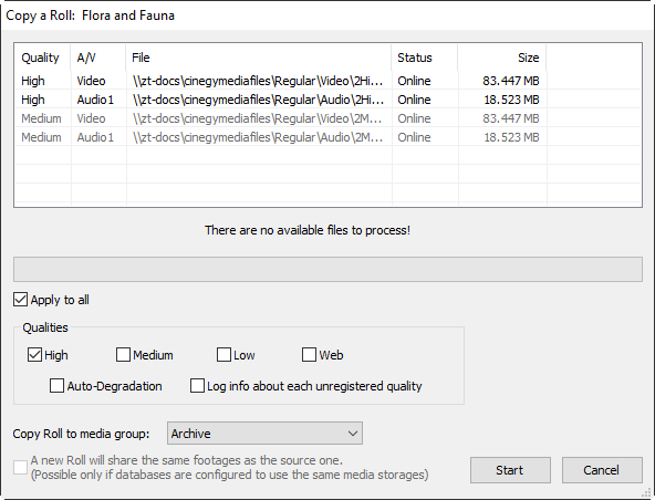 multipleDatabases_Roll_copying_unavailable_quality