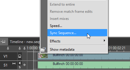 Sync Sequence command