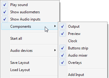 Components submenu
