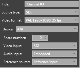 AJA input settings