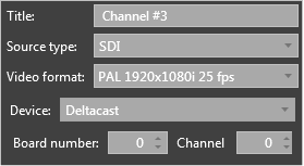 Deltacast input settings