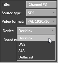 SDI source settings