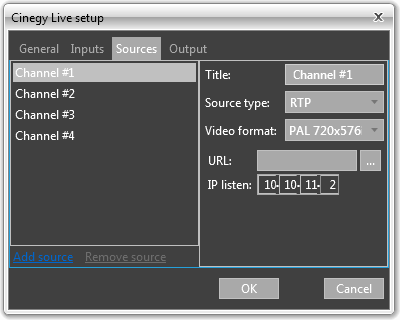 Source settings