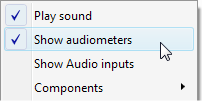 "Show audiometers" command