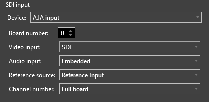 AJA input settings