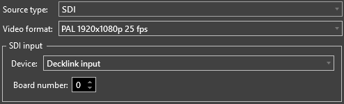SDI source settings