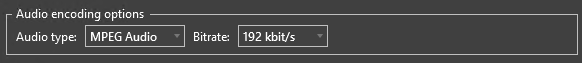 audio encoding options