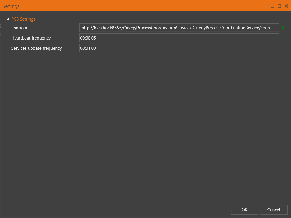 pcs settings