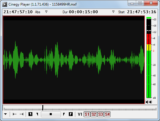 Cinegy Player with audio tracks only