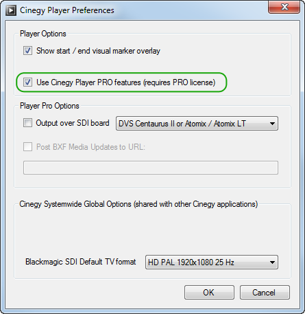 Preferences dialog