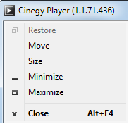 Cinegy Player top panel menu