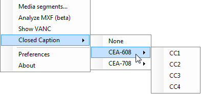 Closed Caption option