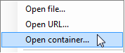 Open container context menu option