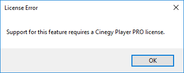 PRO license error message