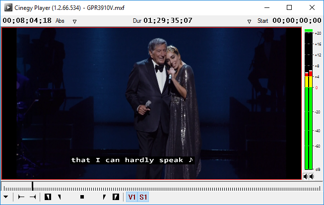 Closed caption in player