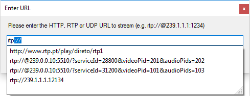 Open URL dialog suggestions