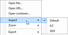 Aspect context menu